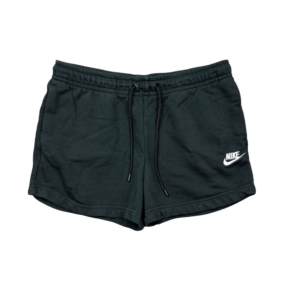 Nike Sportswear Shorts Women Medium Black Essential French Terry Fleece Athletic